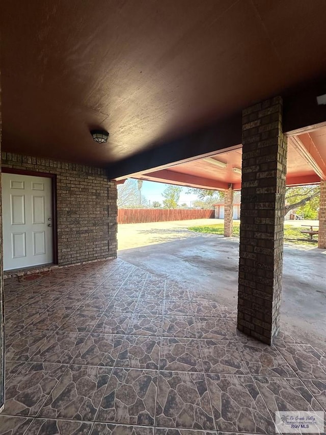 view of patio with fence