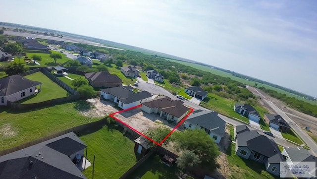 aerial view featuring a residential view