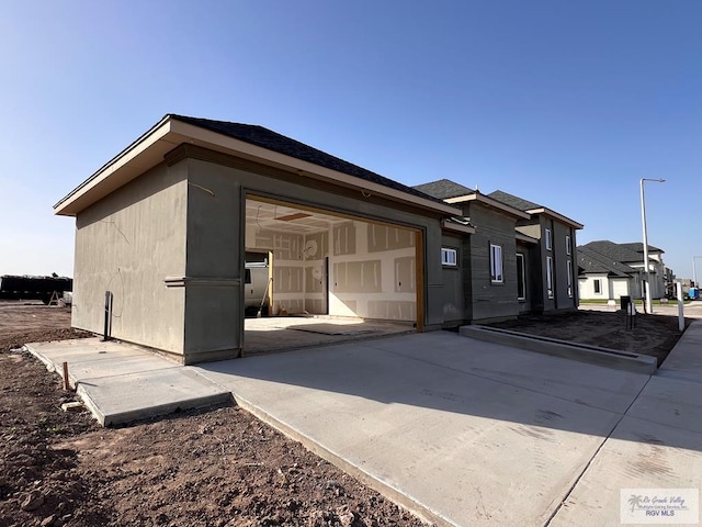 exterior space featuring a garage