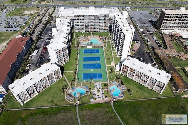 406 Padre Blvd Unit 207, South Padre Island, TX 78597 - drone / aerial view of a pool