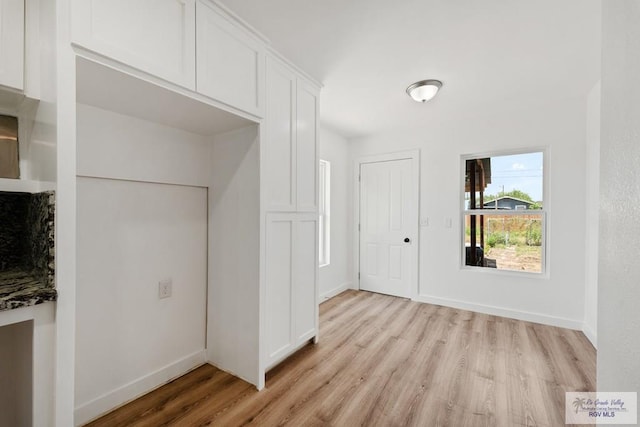 foyer entrance with light hardwood / wood-style floors