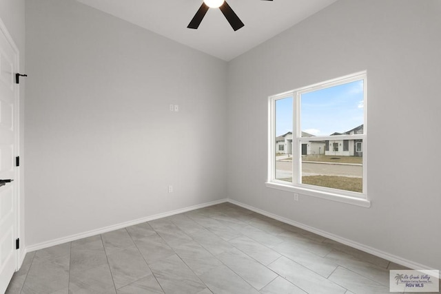 unfurnished room featuring ceiling fan