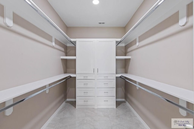 spacious closet with visible vents