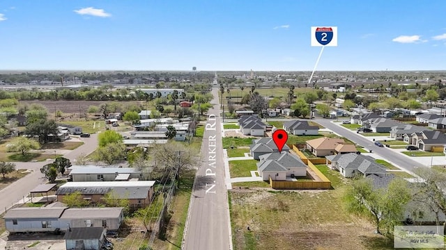 aerial view featuring a residential view