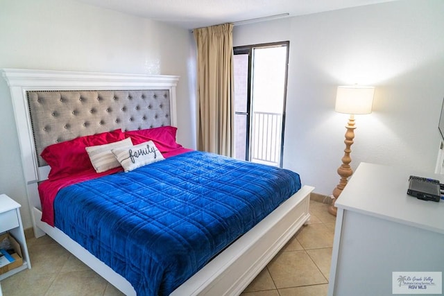 bedroom with tile patterned flooring