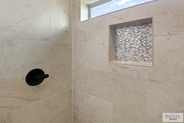 details with tiled shower