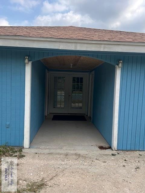 entrance to property with french doors