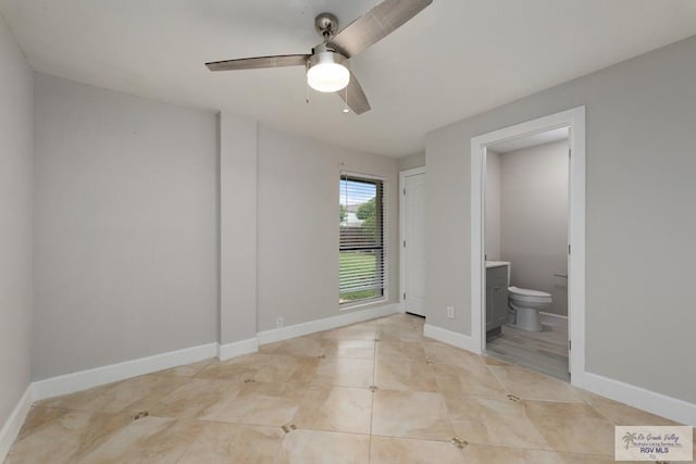 empty room featuring ceiling fan