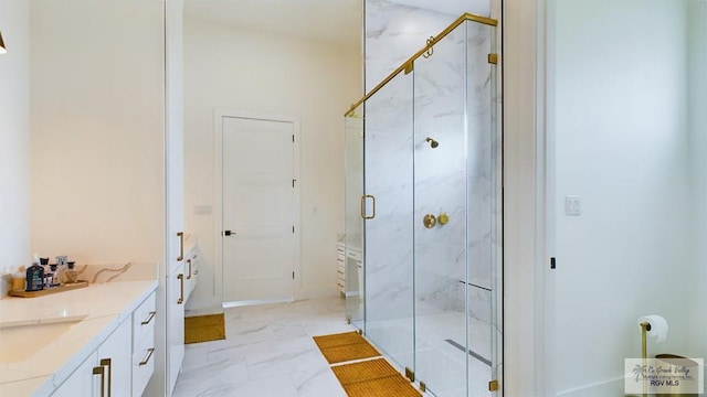 60 Jacklyn St, Rancho Viejo, TX 78575 - bathroom featuring vanity and an enclosed shower