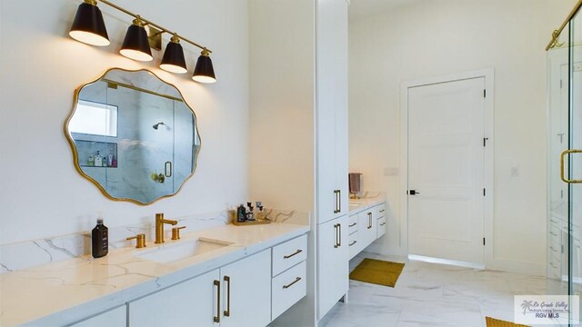 60 Jacklyn St, Rancho Viejo, TX 78575 - bathroom with vanity and walk in shower
