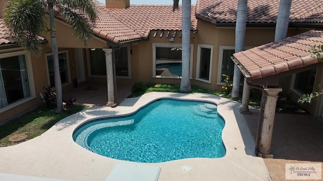 view of pool featuring a patio area