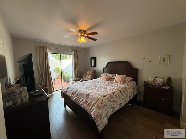 2100 W San Marcelo Blvd Unit 216, Brownsville, TX 78526 - bedroom with access to exterior, wood finished floors, and a ceiling fan