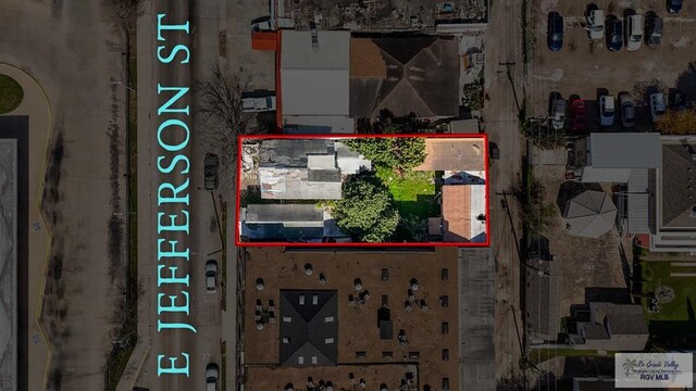 1323 E Jefferson St, Brownsville, TX 78520 - aerial overview of property's location featuring property boundaries highlighted