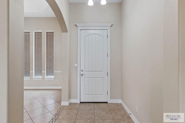 view of tiled foyer entrance