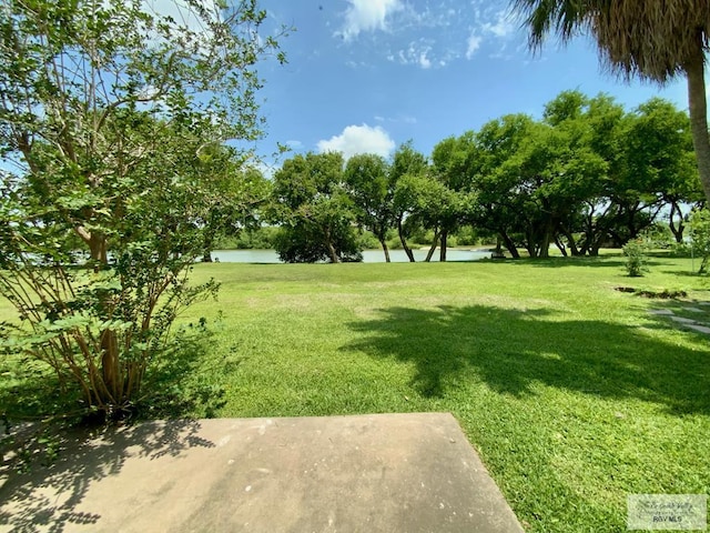 view of yard featuring a water view