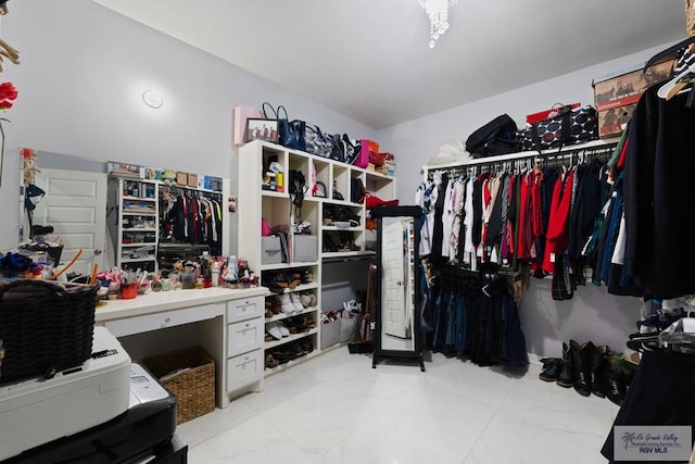 9129 Lake Charles Dr, Los Fresnos, TX 78566 - spacious closet featuring marble finish floors