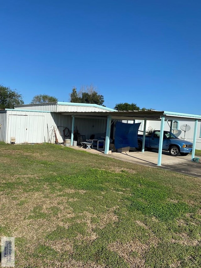 view of parking / parking lot featuring a carport