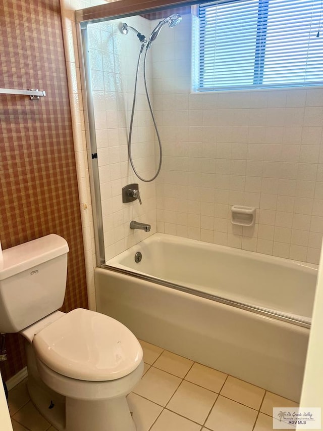 501 W Palm Valley Dr, Harlingen, TX 78552 - full bathroom with shower / bath combination, tile patterned floors, and toilet