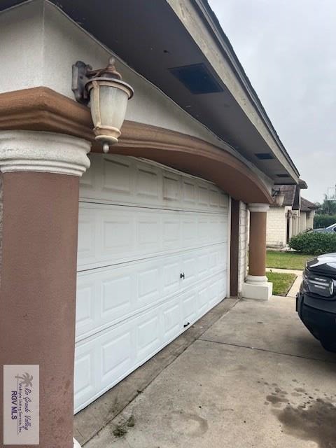 view of garage