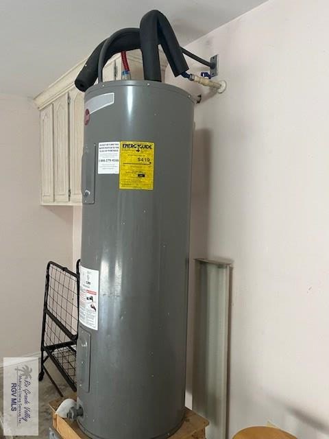 utility room with electric water heater