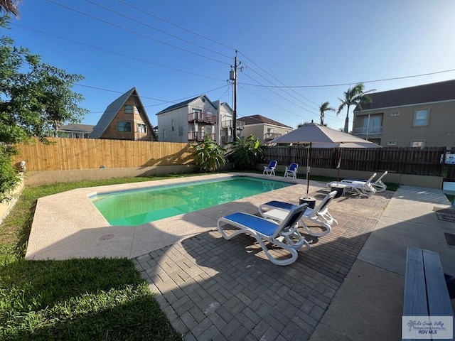 view of pool featuring a patio area