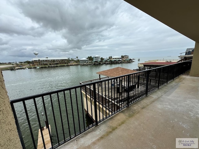 balcony with a water view