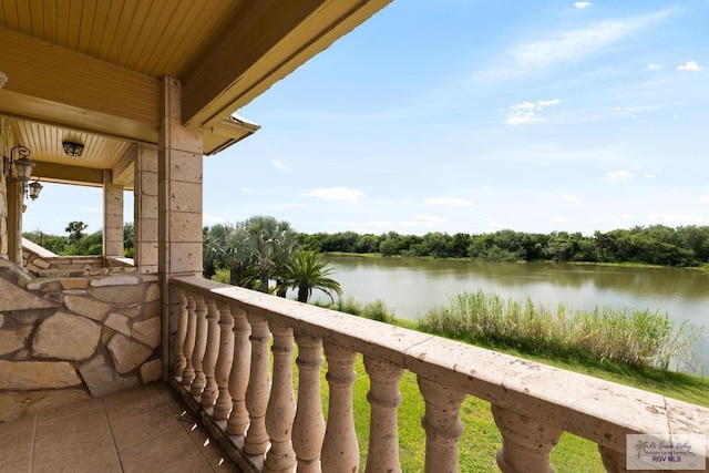 balcony with a water view