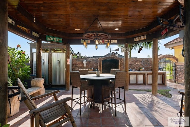 view of patio / terrace with a gazebo