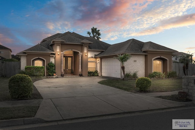 view of front facade with a garage