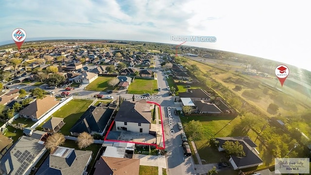 drone / aerial view featuring a residential view