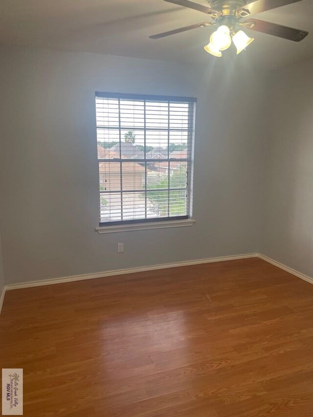 2776 Fleet St, Brownsville, TX 78521 - unfurnished room featuring wood finished floors, ceiling fan, and baseboards
