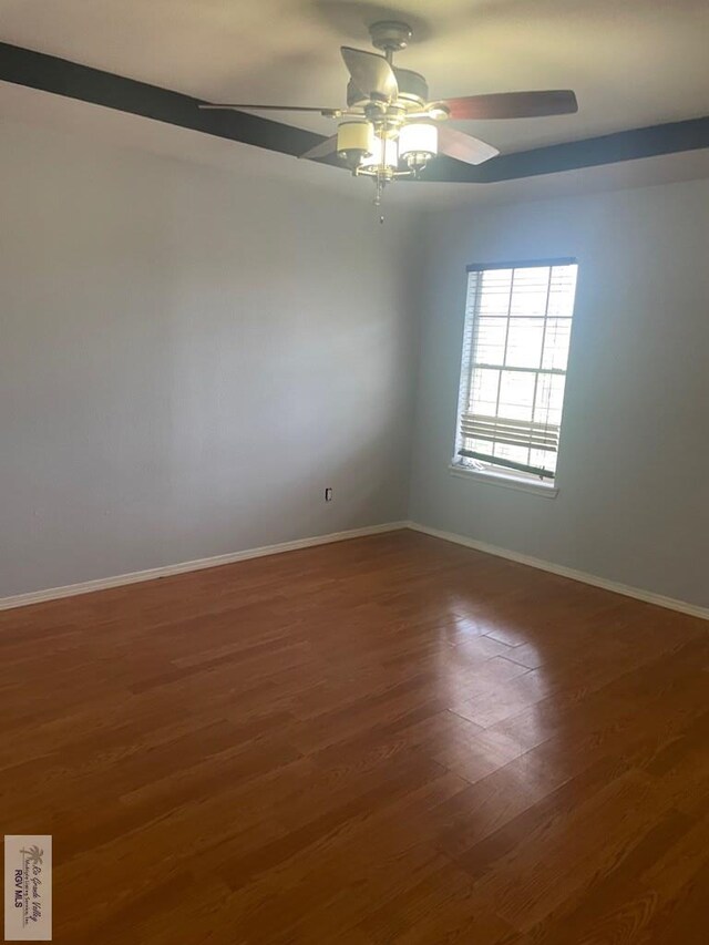 2776 Fleet St, Brownsville, TX 78521 - empty room featuring a ceiling fan, baseboards, and wood finished floors