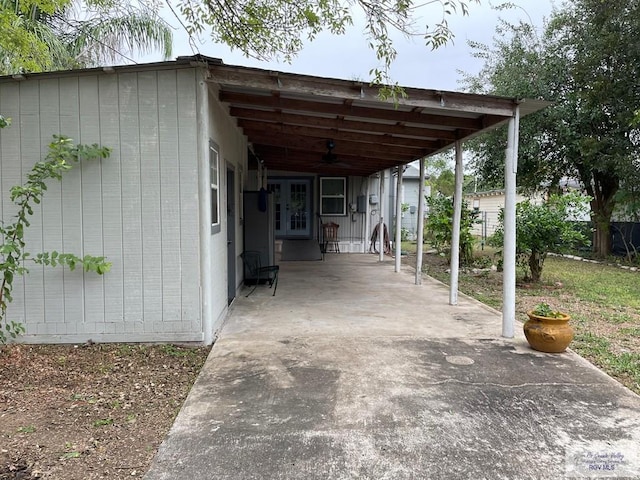 view of parking featuring a carport