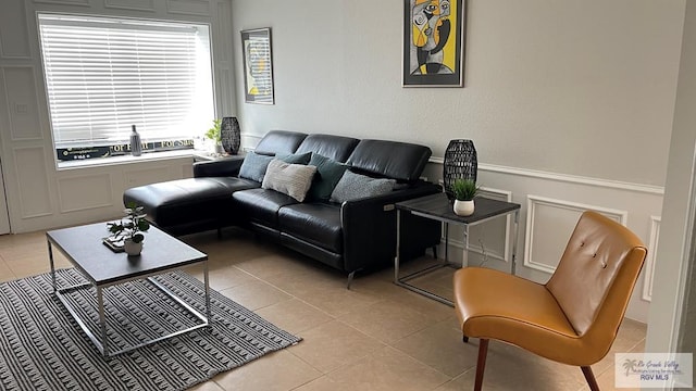 view of tiled living room