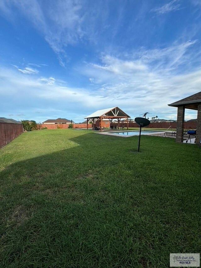 view of yard featuring a gazebo