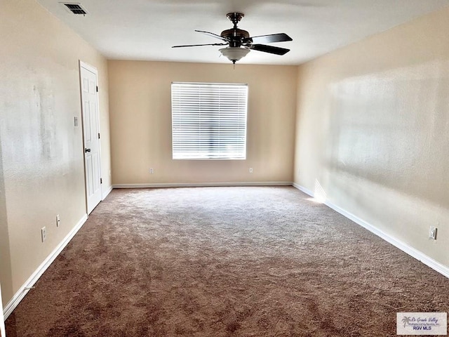 144 Country Club Rd Unit 1, Brownsville, TX 78520 - carpeted empty room featuring ceiling fan, baseboards, and visible vents