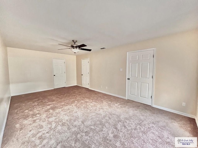 144 Country Club Rd Unit 1, Brownsville, TX 78520 - carpeted spare room featuring visible vents, baseboards, and a ceiling fan