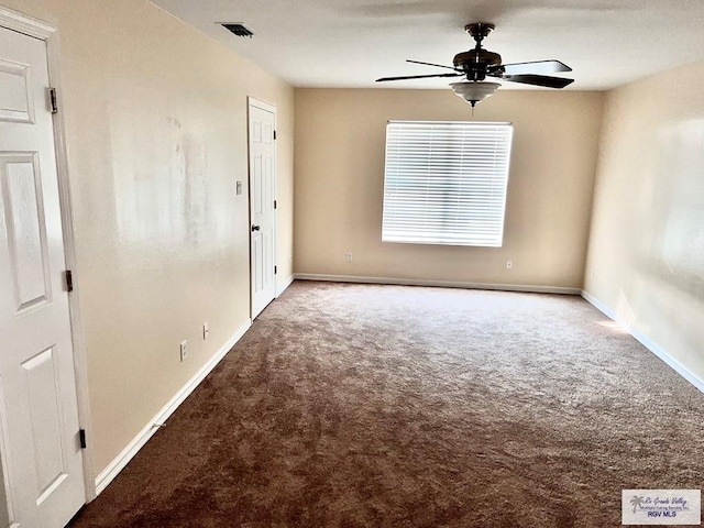 144 Country Club Rd Unit 1, Brownsville, TX 78520 - carpeted spare room with visible vents, baseboards, and a ceiling fan
