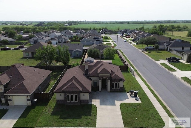aerial view featuring a residential view