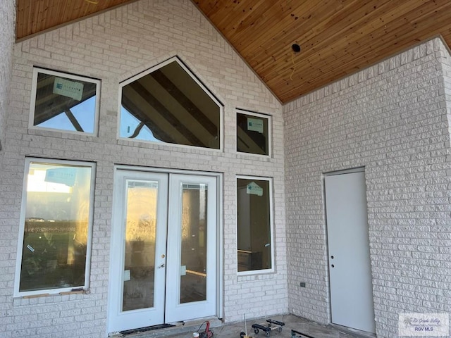 entrance to property featuring french doors