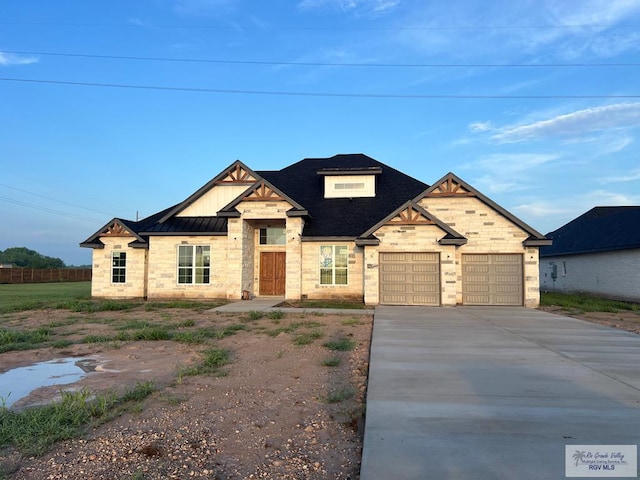 view of front facade with a garage