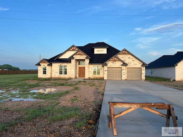 view of front of home featuring a garage