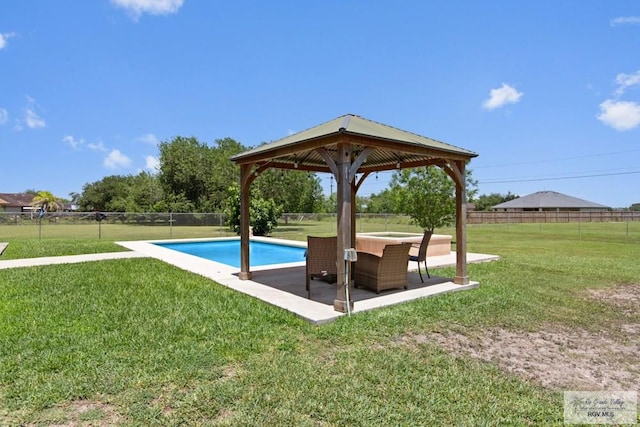 34164 Quail Dr, San Benito, TX 78586 - view of swimming pool featuring a gazebo and a patio