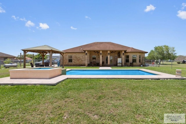 34164 Quail Dr, San Benito, TX 78586 - view of pool with a gazebo and a pool with connected hot tub