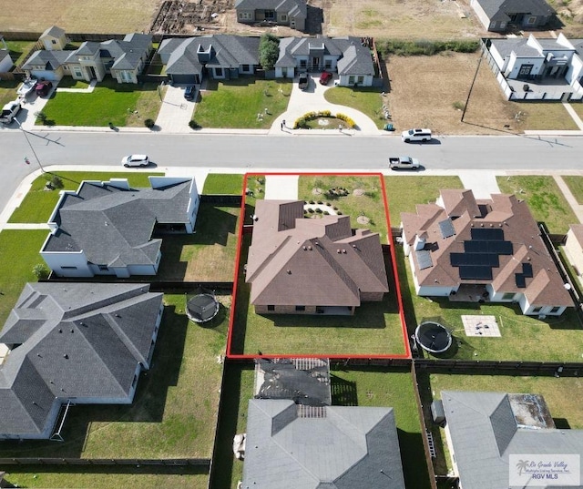 bird's eye view featuring a residential view