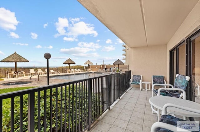 balcony with a water view