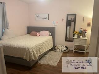 bedroom featuring dark wood-type flooring