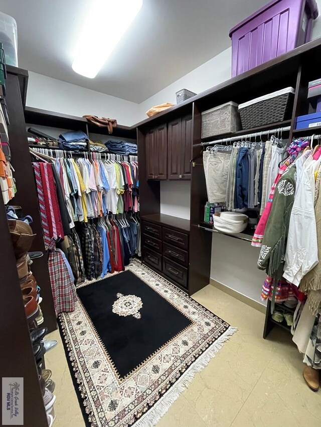 view of walk in closet