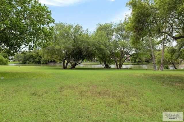 view of yard featuring a water view