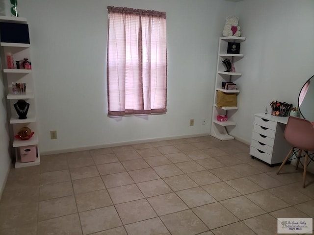 office area featuring light tile patterned floors